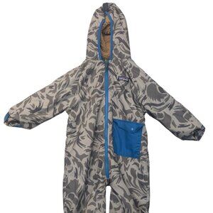 Patagonia baby toddler reversible puff-ball bunting snowsuit 12-18M Camouflage